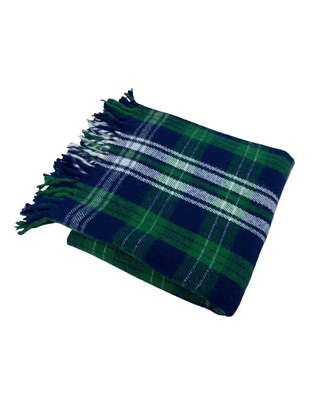 Vintage Faribault Mills Tartan Plaid Throw Stadium Blanket Faribo CabinCore